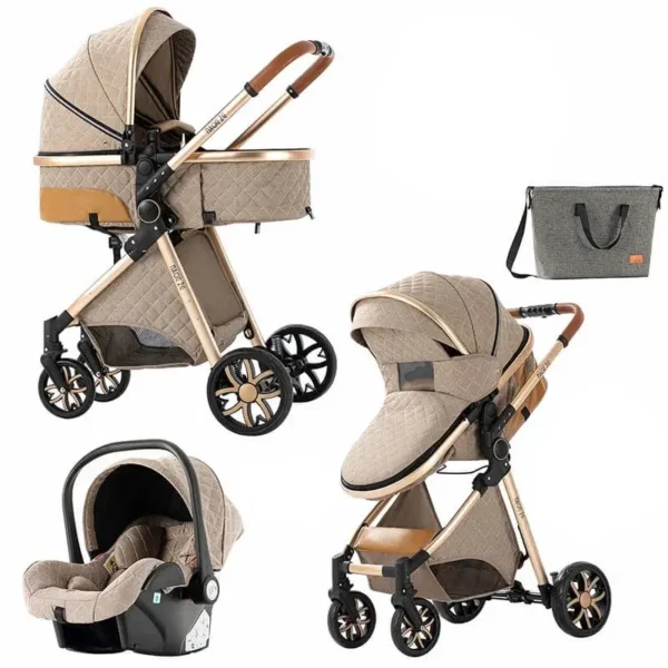 Baby Stroller with Car Seat and Mommy Bag - Image 2