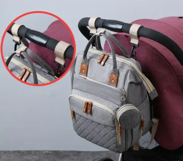 Portable Folding Crib Mommy Bag Bed Backpack - Image 3